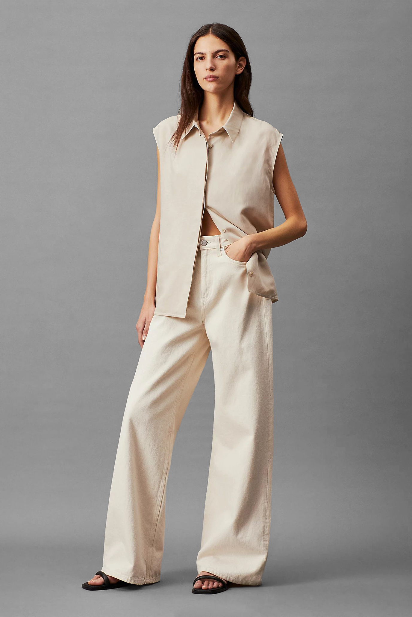 Джинсы HIGH RISE WIDE ECRU 2