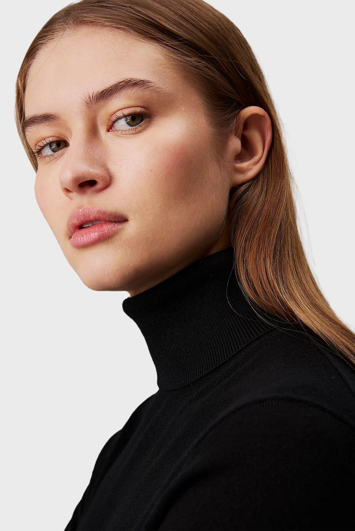 Женский черный шерстяной гольф MERINO WOOL ROLL-NECK SWEATER 4