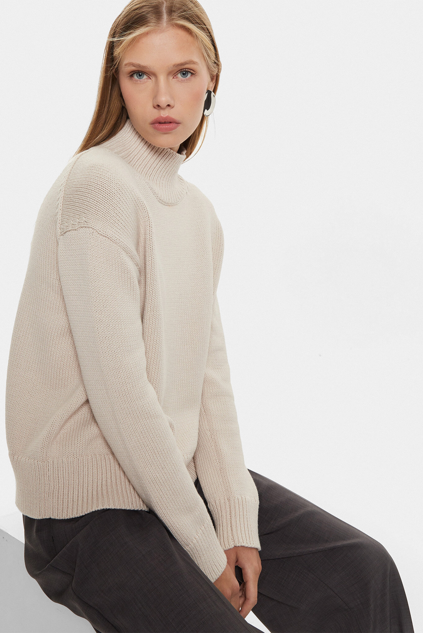 Свитер COTTON BLEND HIGH-NECK SWEATER 4