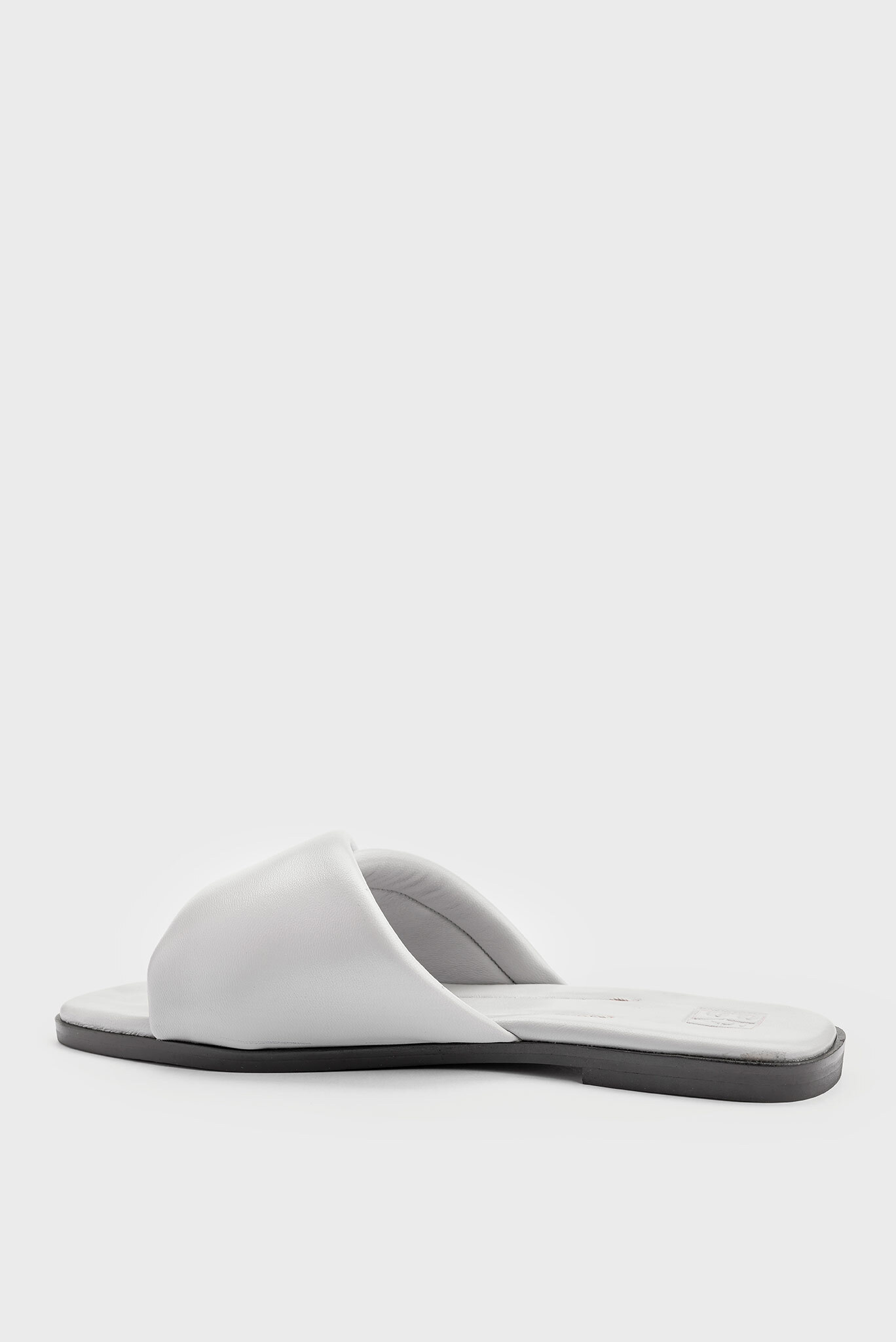 Женские серые кожаные слайдеры Vesna 4