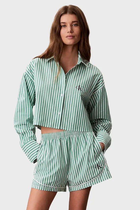 Ночная рубашка CK GRAPHIC CROPPED POPLIN SHIRT Calvin Klein