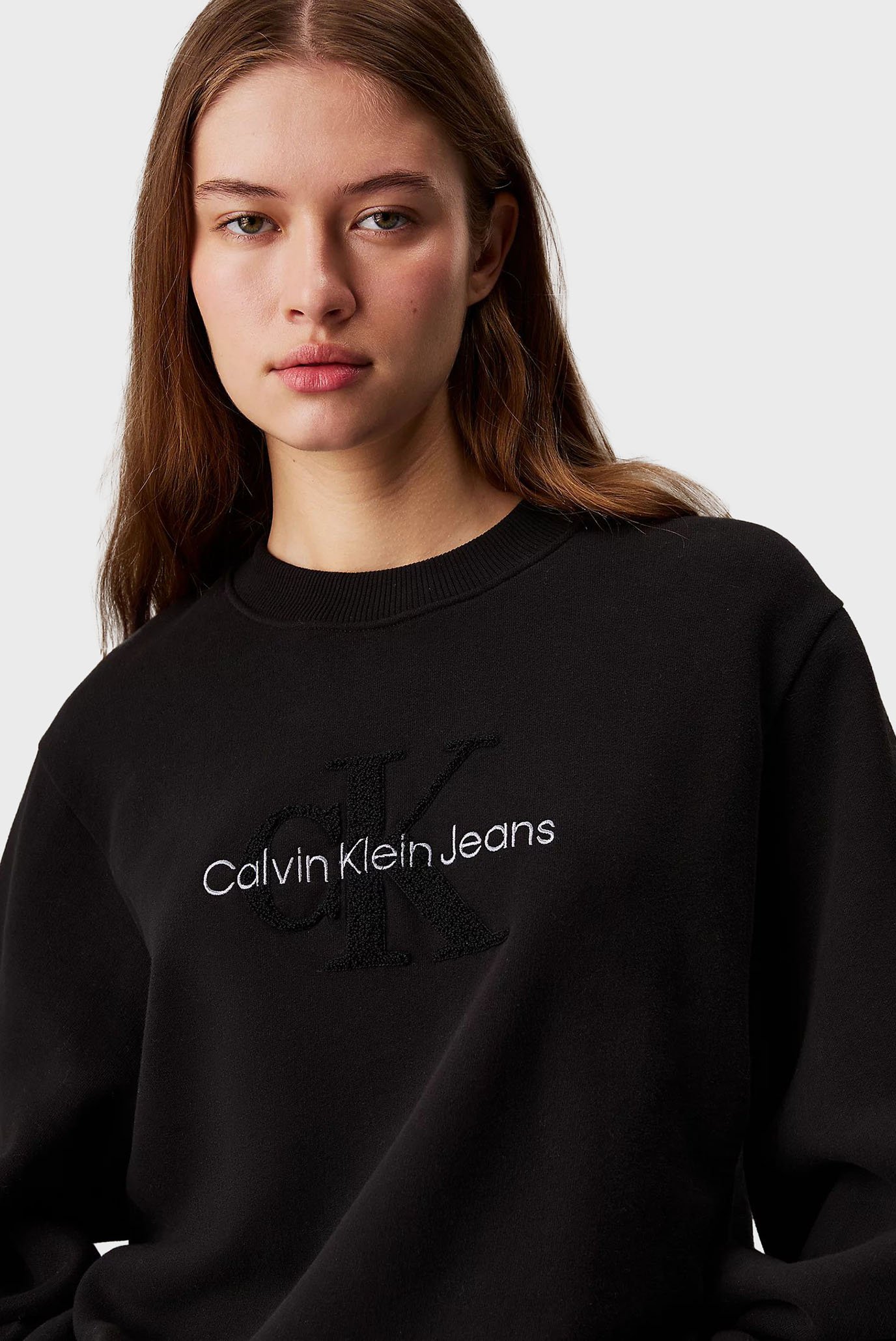Женский черный свитшот CHENILLE MONOLOGO CREWNECK 4