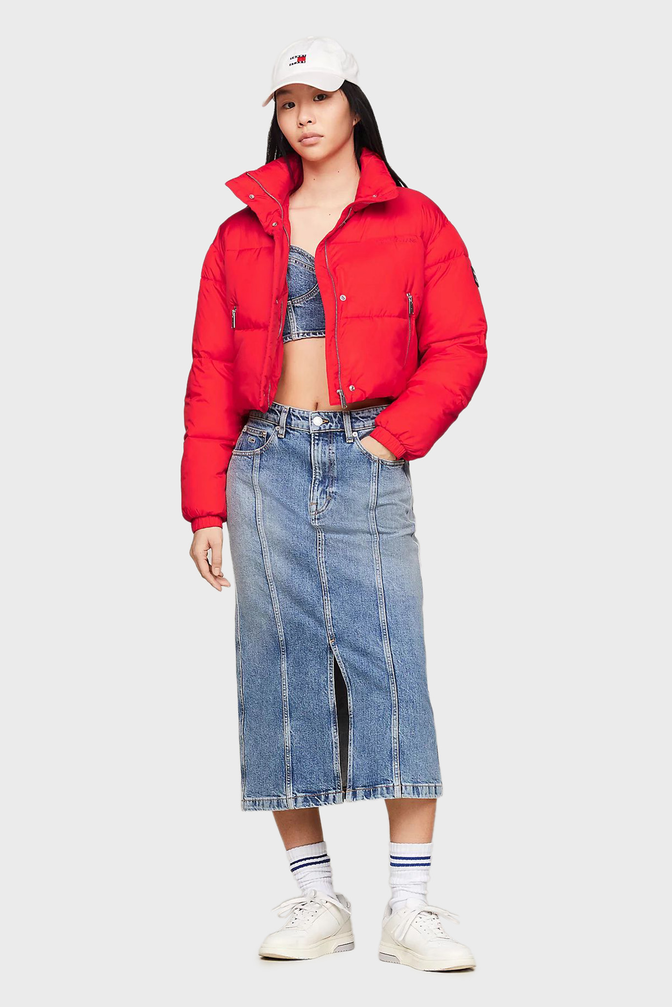 Женская голубая джинсовая юбка CLAIRE HGH MIDI SKIRT 3