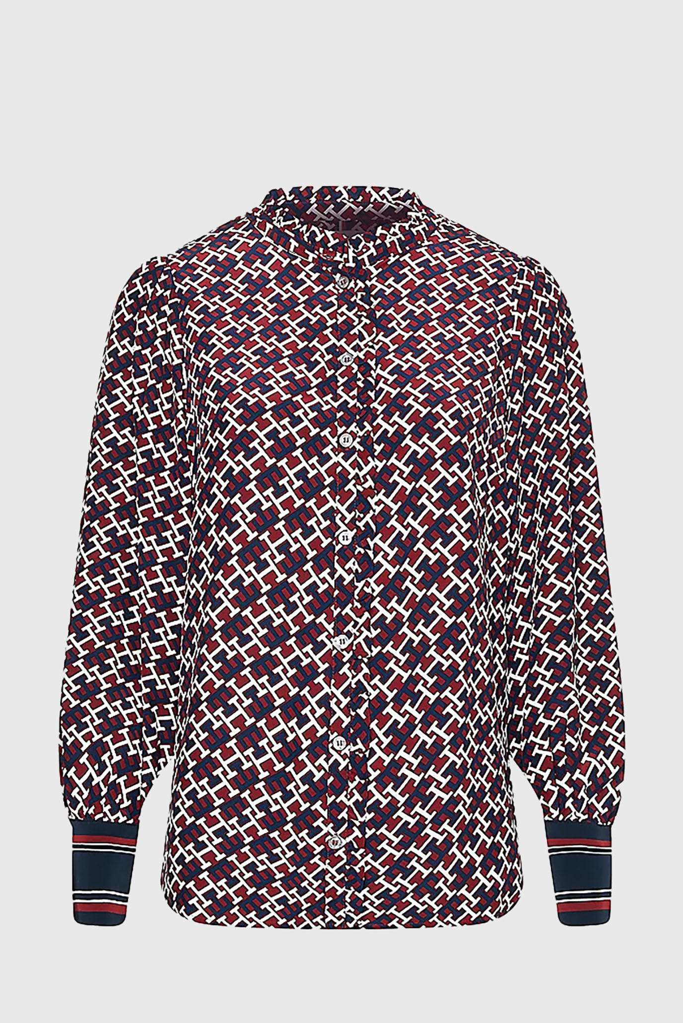 Блузка VIS MONOGRAM FRILL BLOUSE LS 5