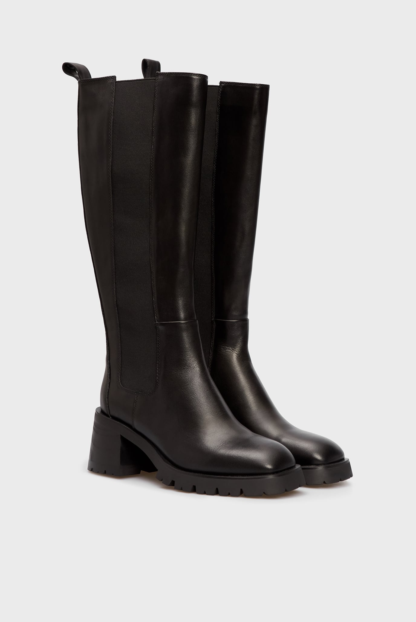 Женские черные кожаные сапоги Scilly 7