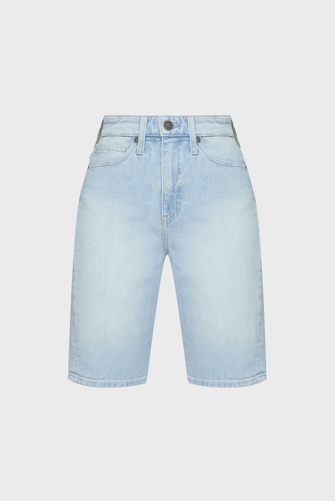 Женские голубые джинсовые шорты 4