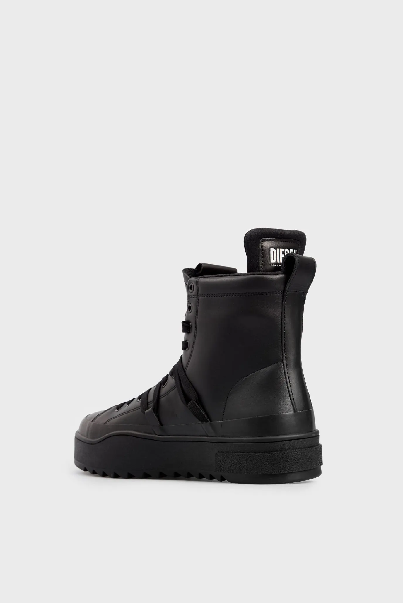 Мужские черные кожаные хайтопы 4