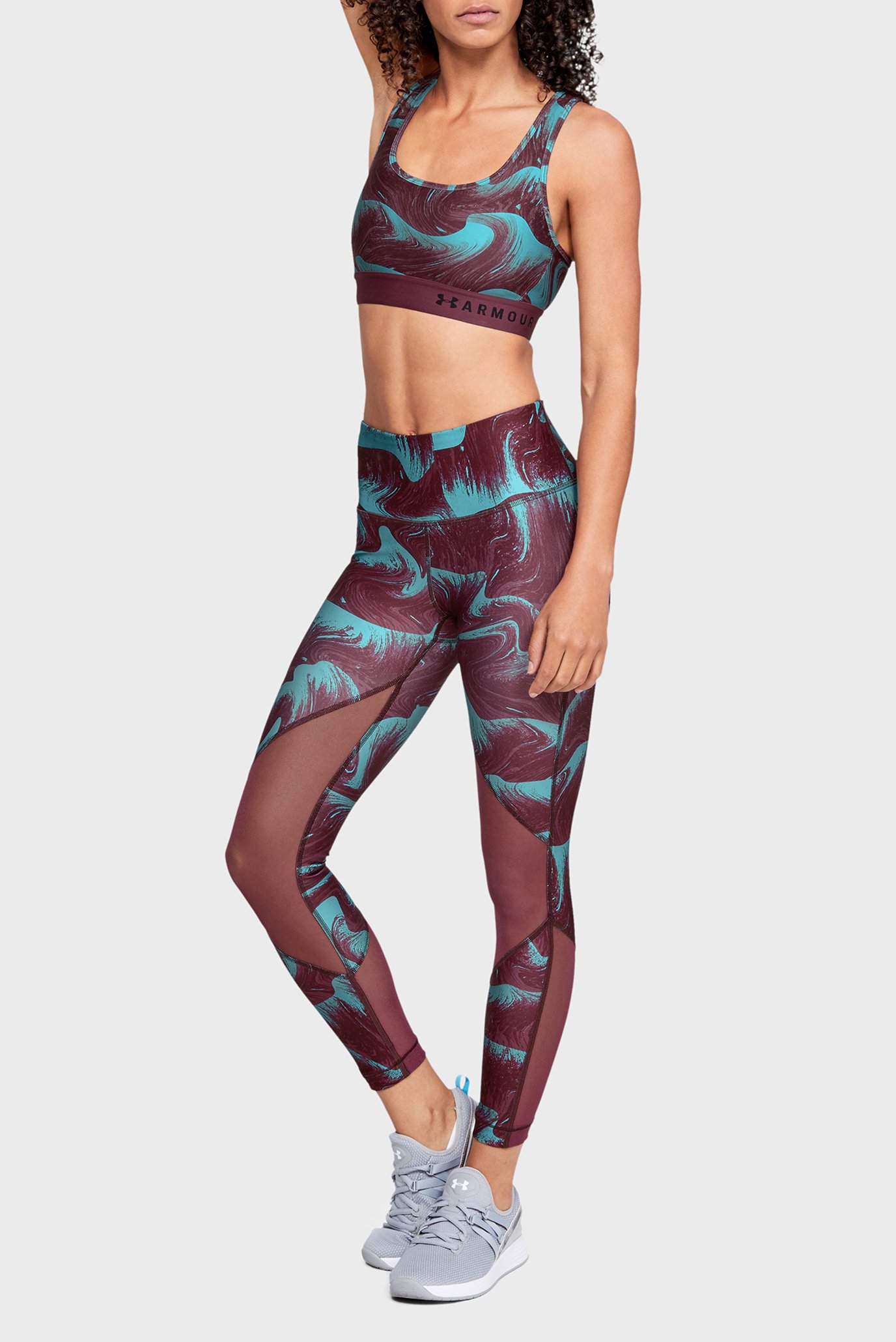 Женские тайтсы с принтом UA HG Armour Mesh Ankle Crop 8