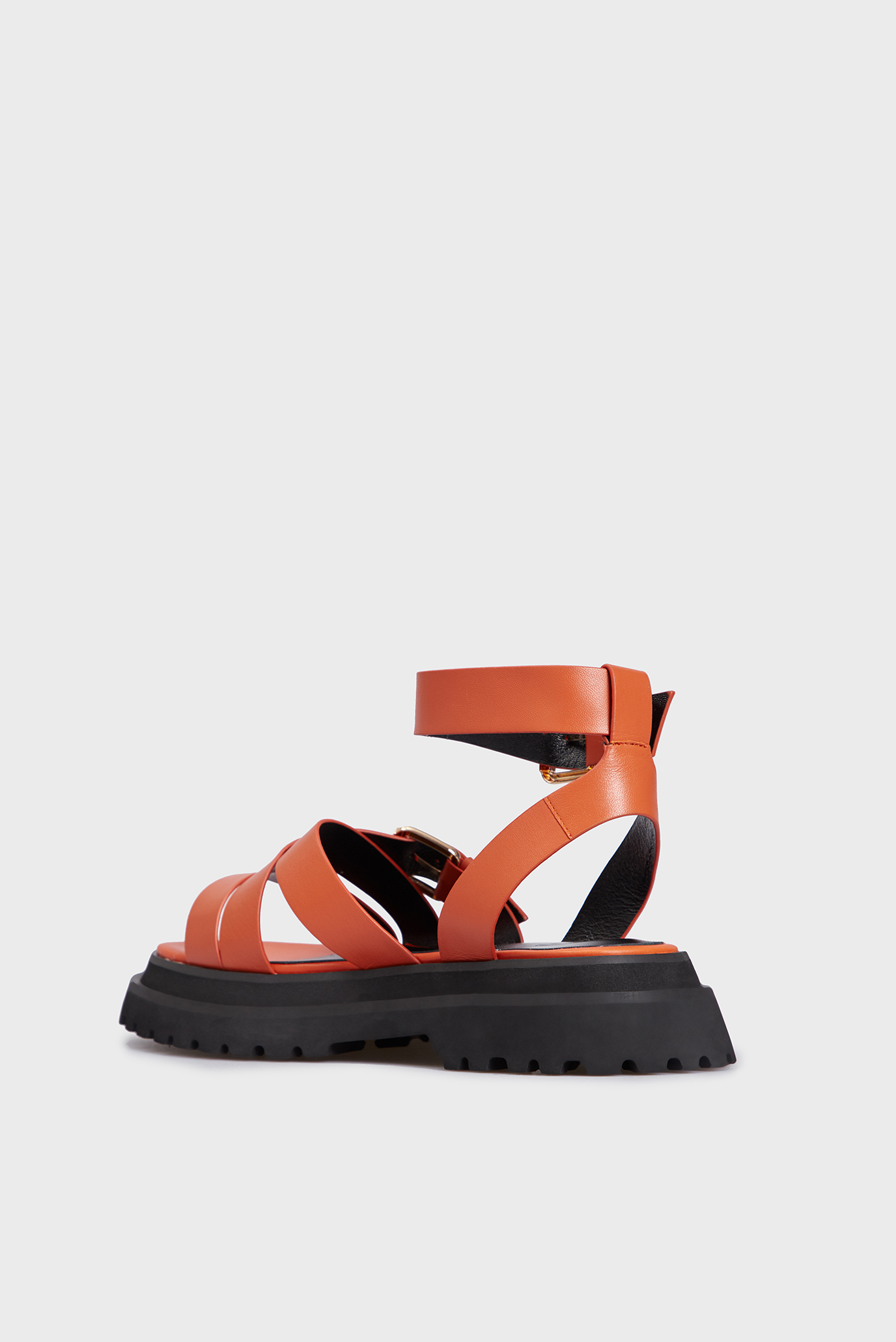 Женские оранжевые кожаные сандалии Lee 10