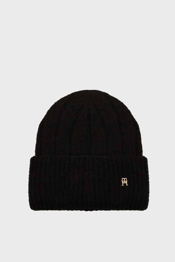 Женская черная шапка TH TIMELESS BEANIE
