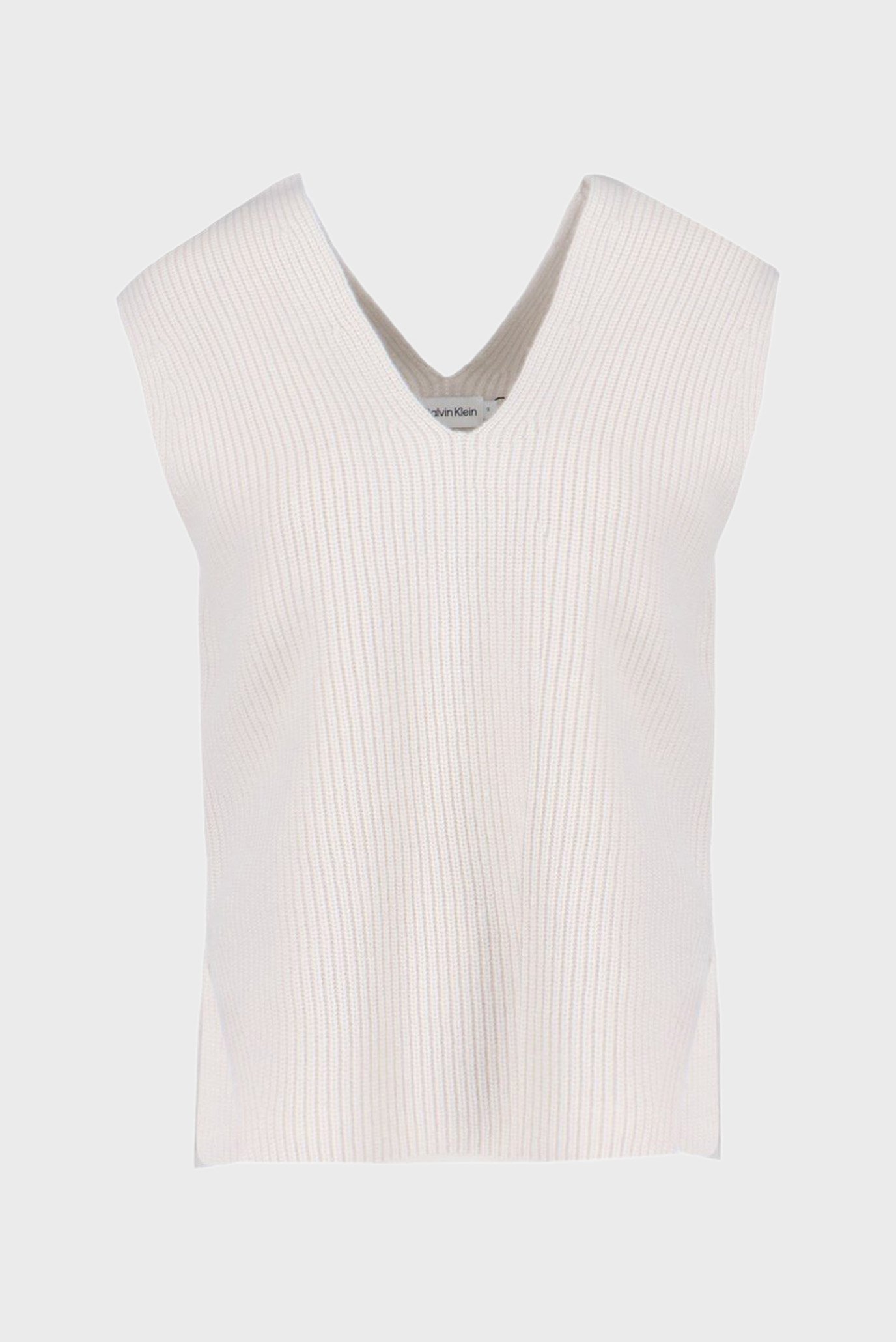 Женский белый шерстяной жилет RECYCLED WOOL RIB 6