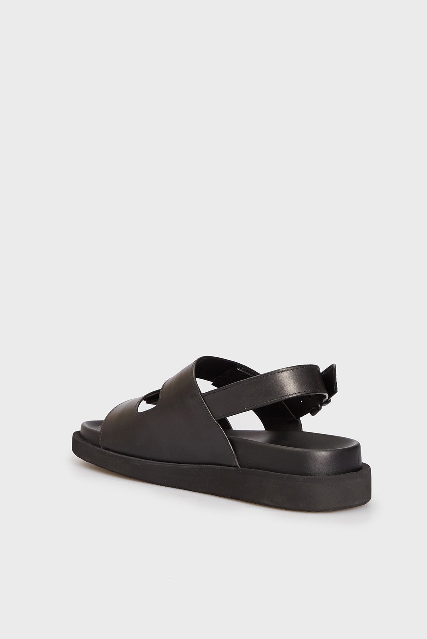 Мужские черные кожаные сандалии 3