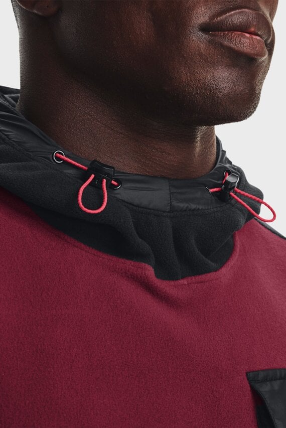 Мужское бордовое худи UA Pjt Rock Microflc Hoodie