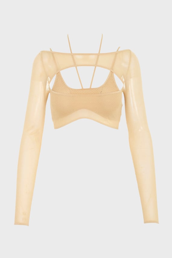 Свитер LAYERED MESH SWEATER TOP