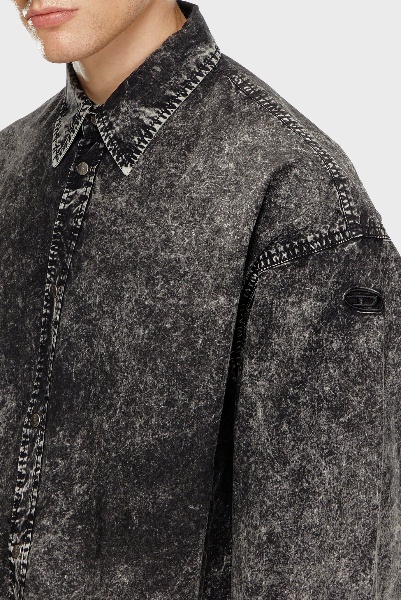 Мужская черная рубашка S-VEKEN CAMICIA 4