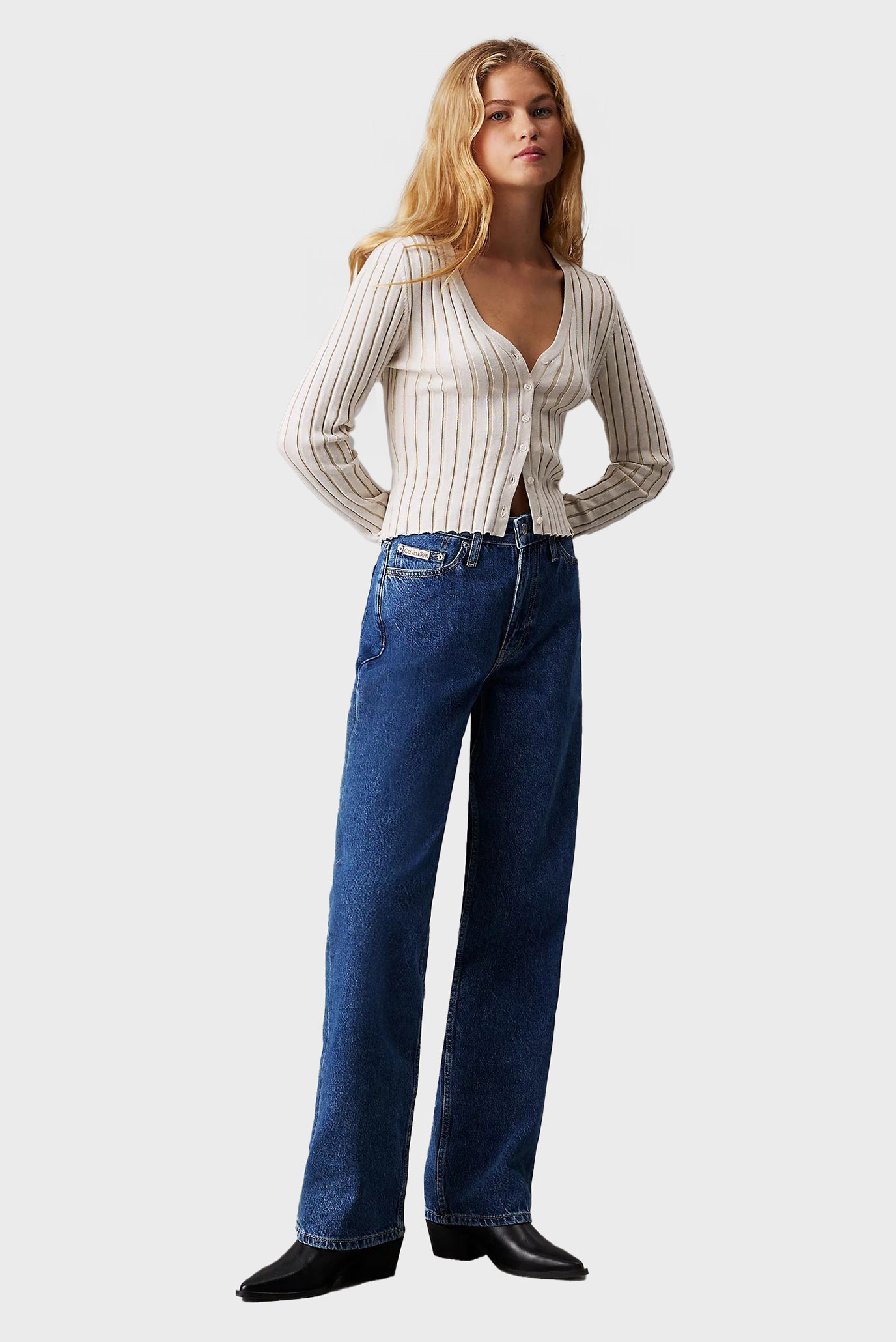 Женские синие джинсы HIGH RISE LOOSE 2