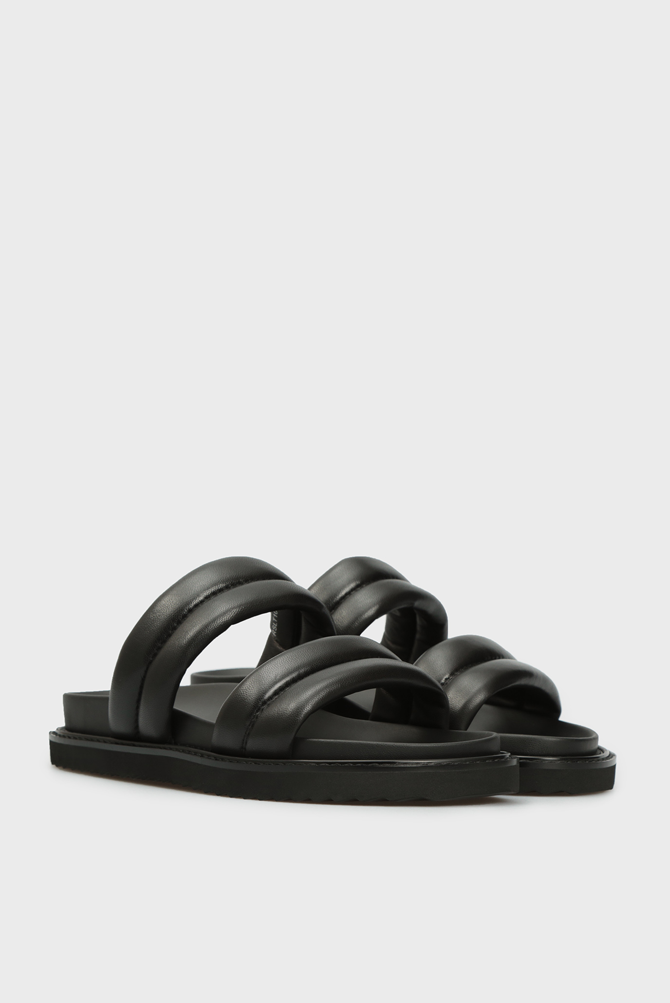 Женские черные кожаные слайдеры Toscana 10