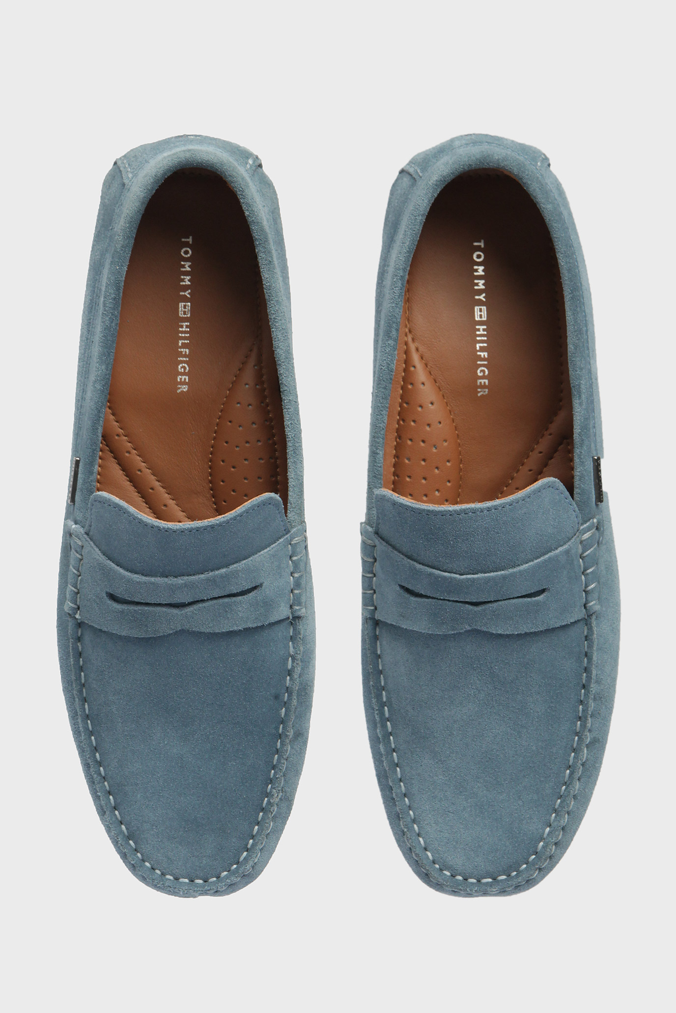 Мужские синие замшевые мокасины 8