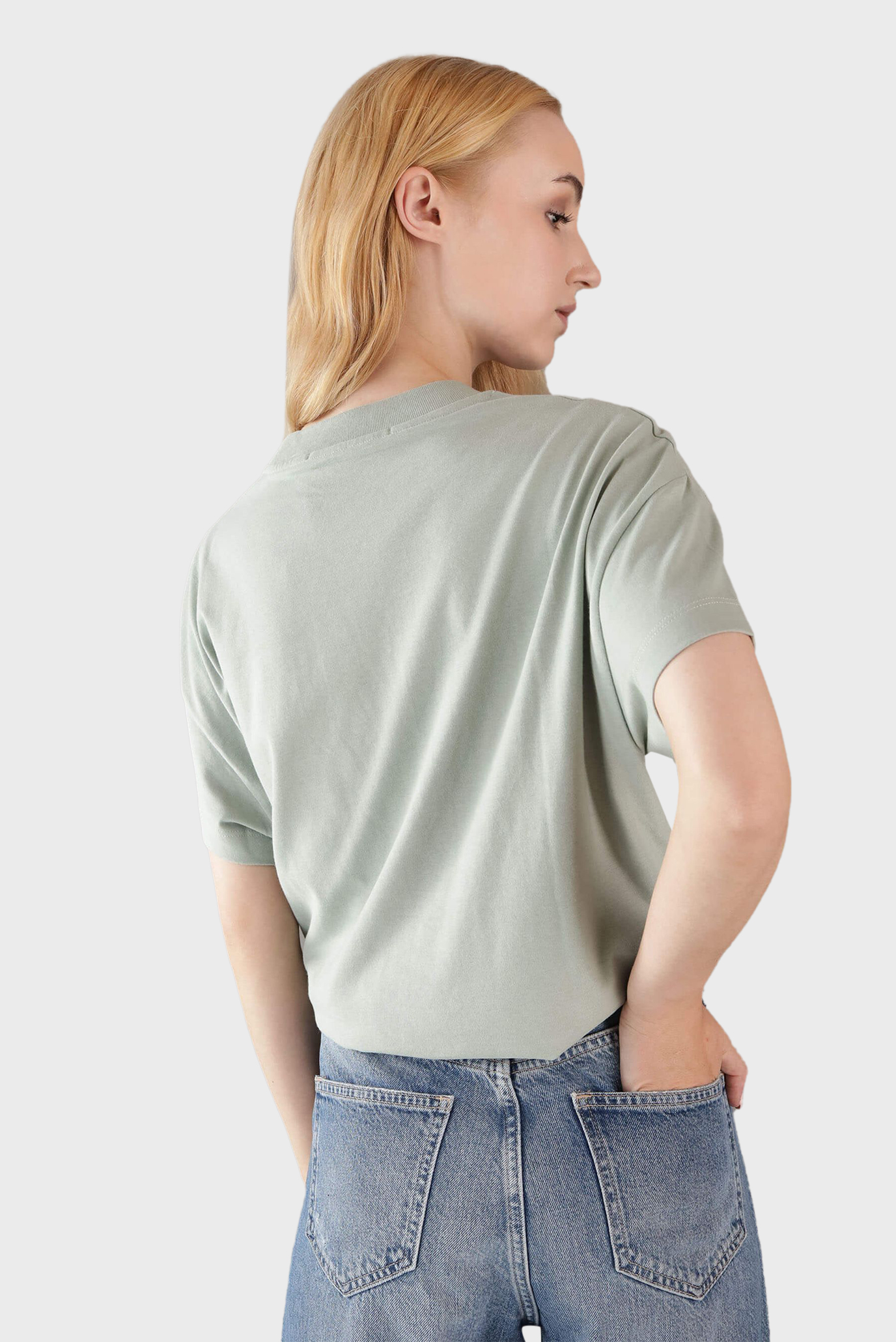 Женская мятная футболка EMBROIDERED AW RELAXED TEE 6