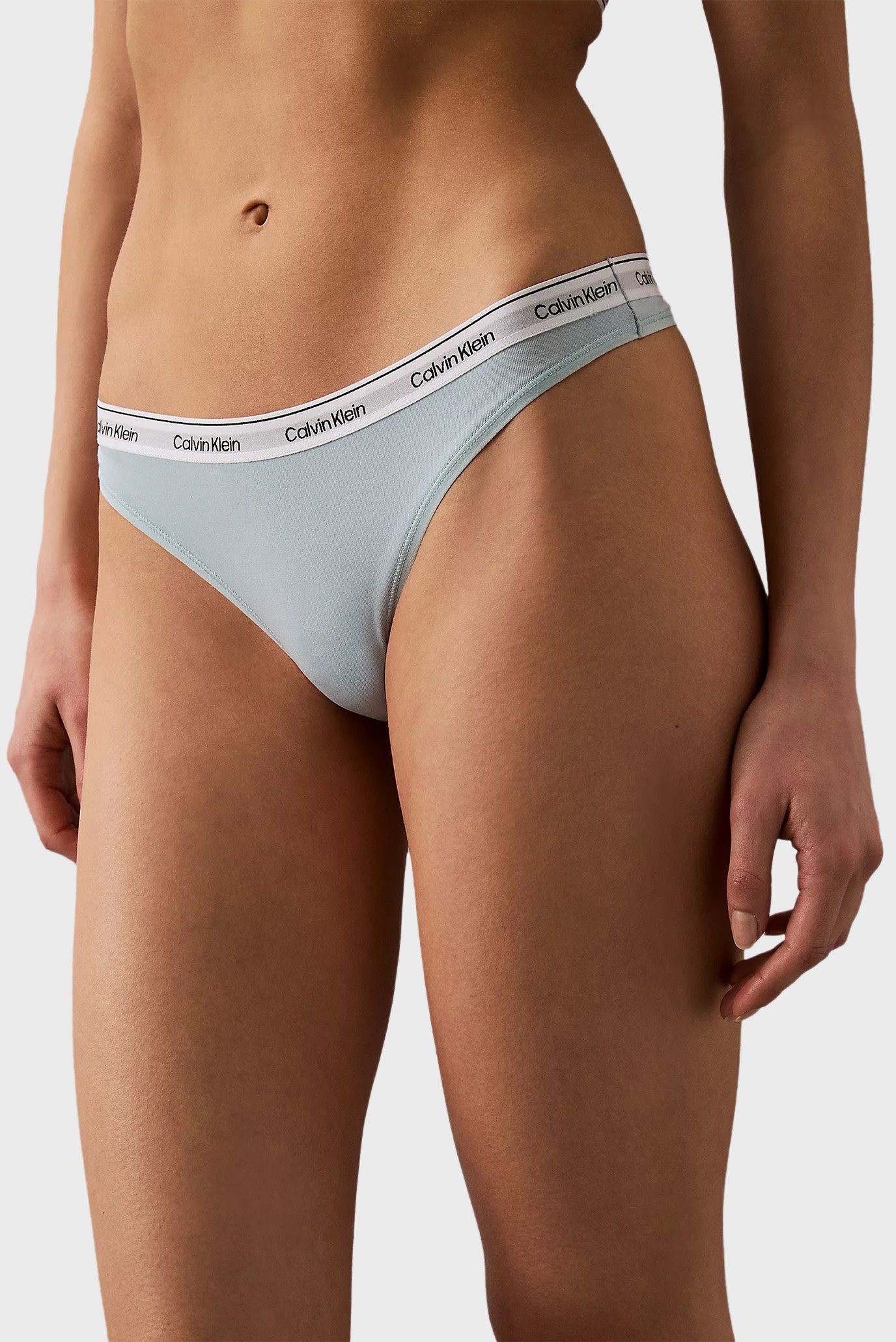 Женские голубые трусики THONG 3