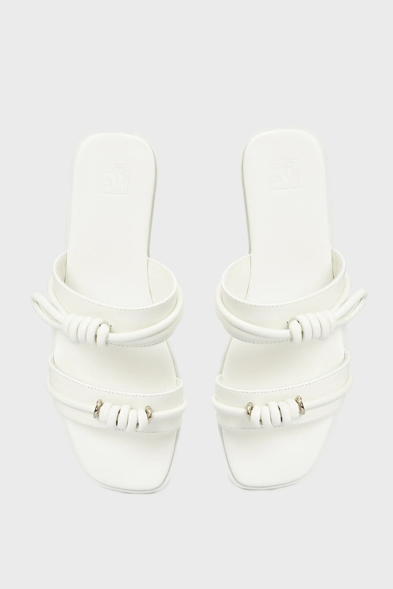 Женские белые кожаные слайдеры Luana 8