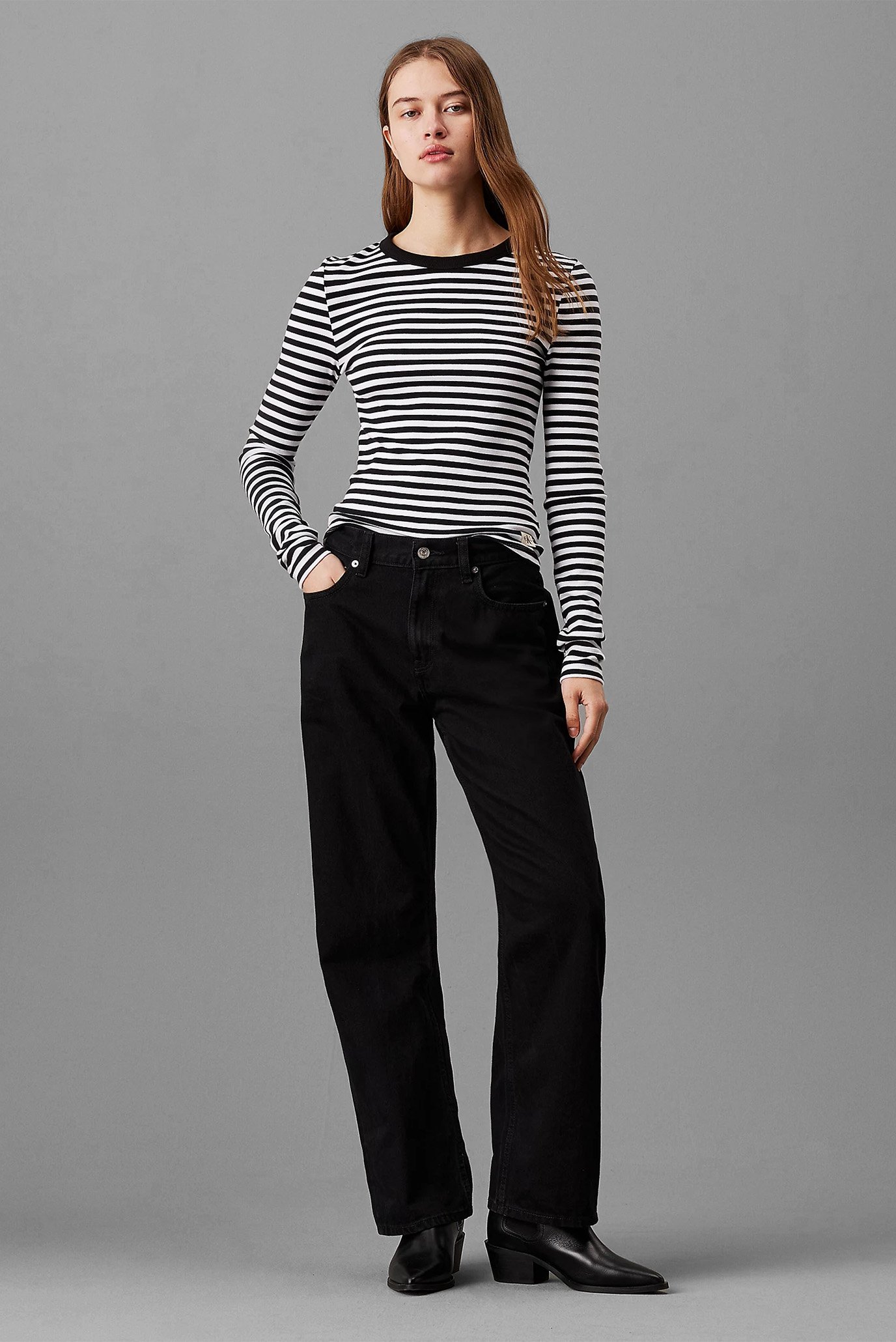 Лонгслив WOVEN LABEL RIB LONG SLEEVE 2