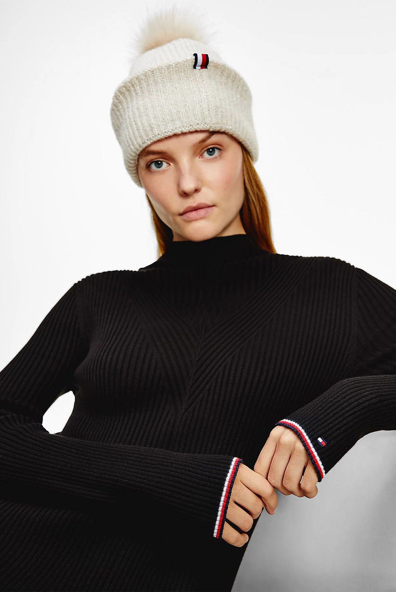 Платье/TH WARM RIB HIGH-NK DRESS LS 2