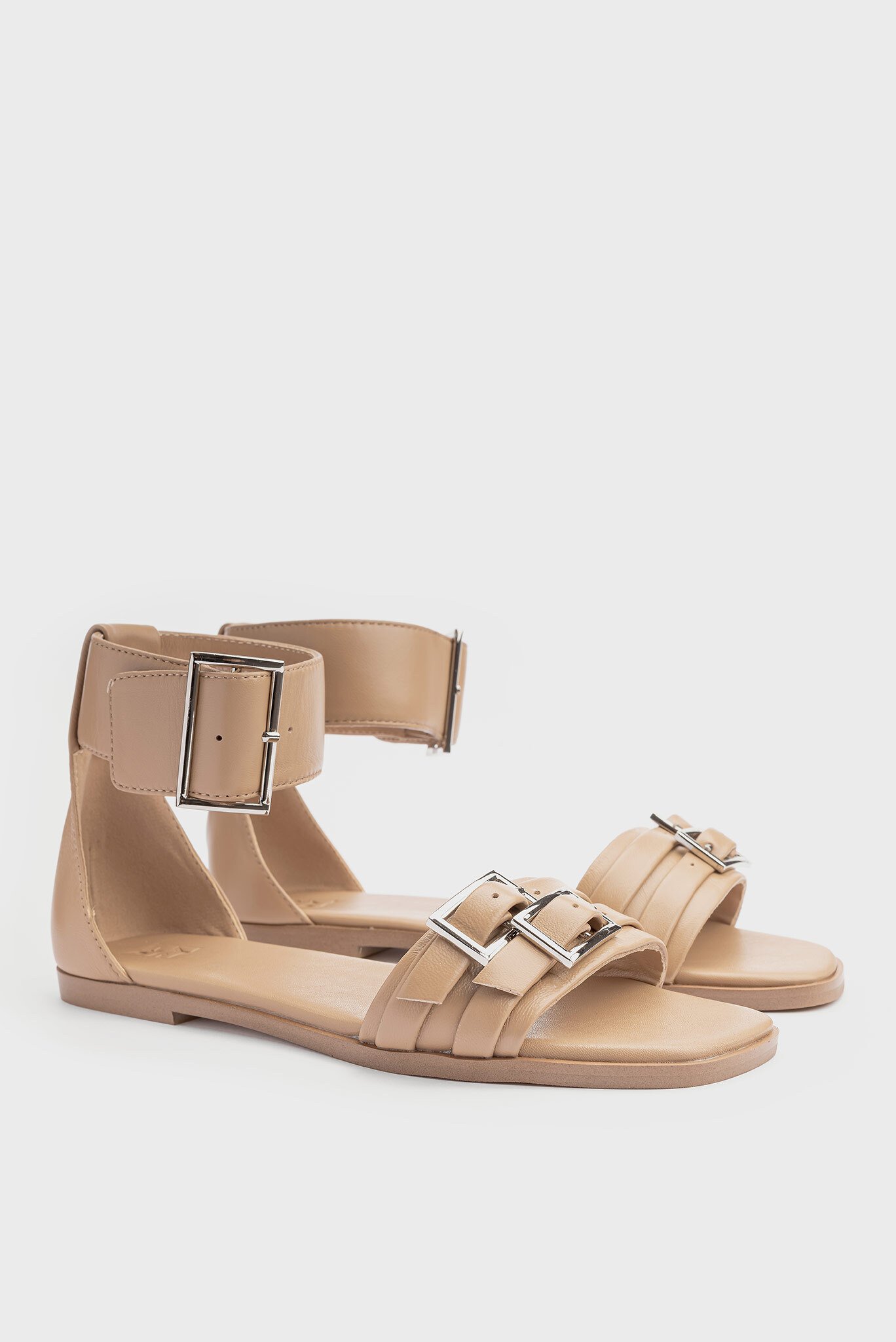Женские бежевые кожаные сандалии Marcia 2