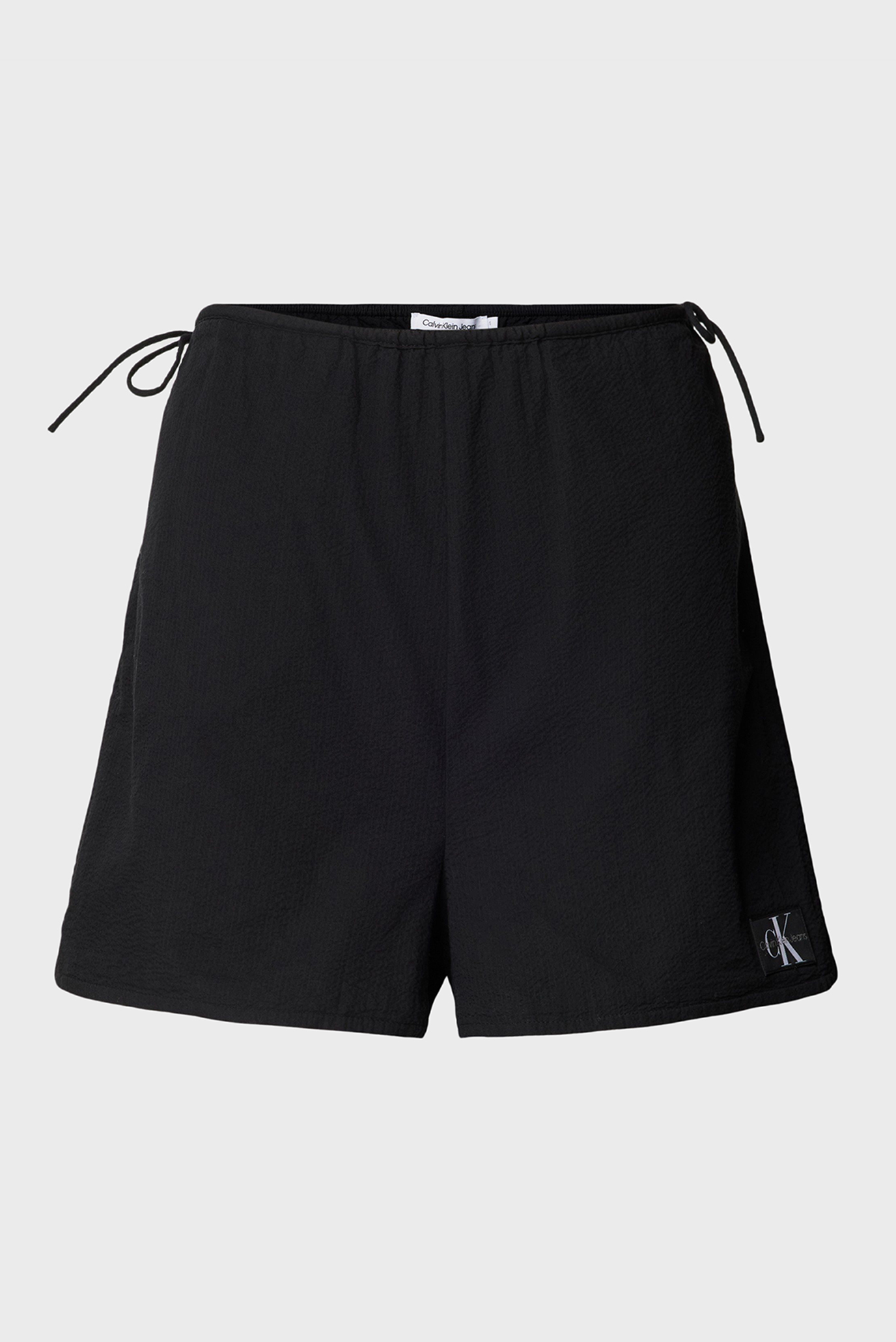 Женские черные шорты SEERSUCKER 5