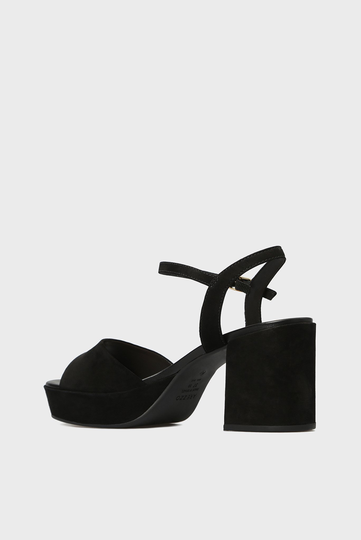 Женские черные кожаные босоножки 3