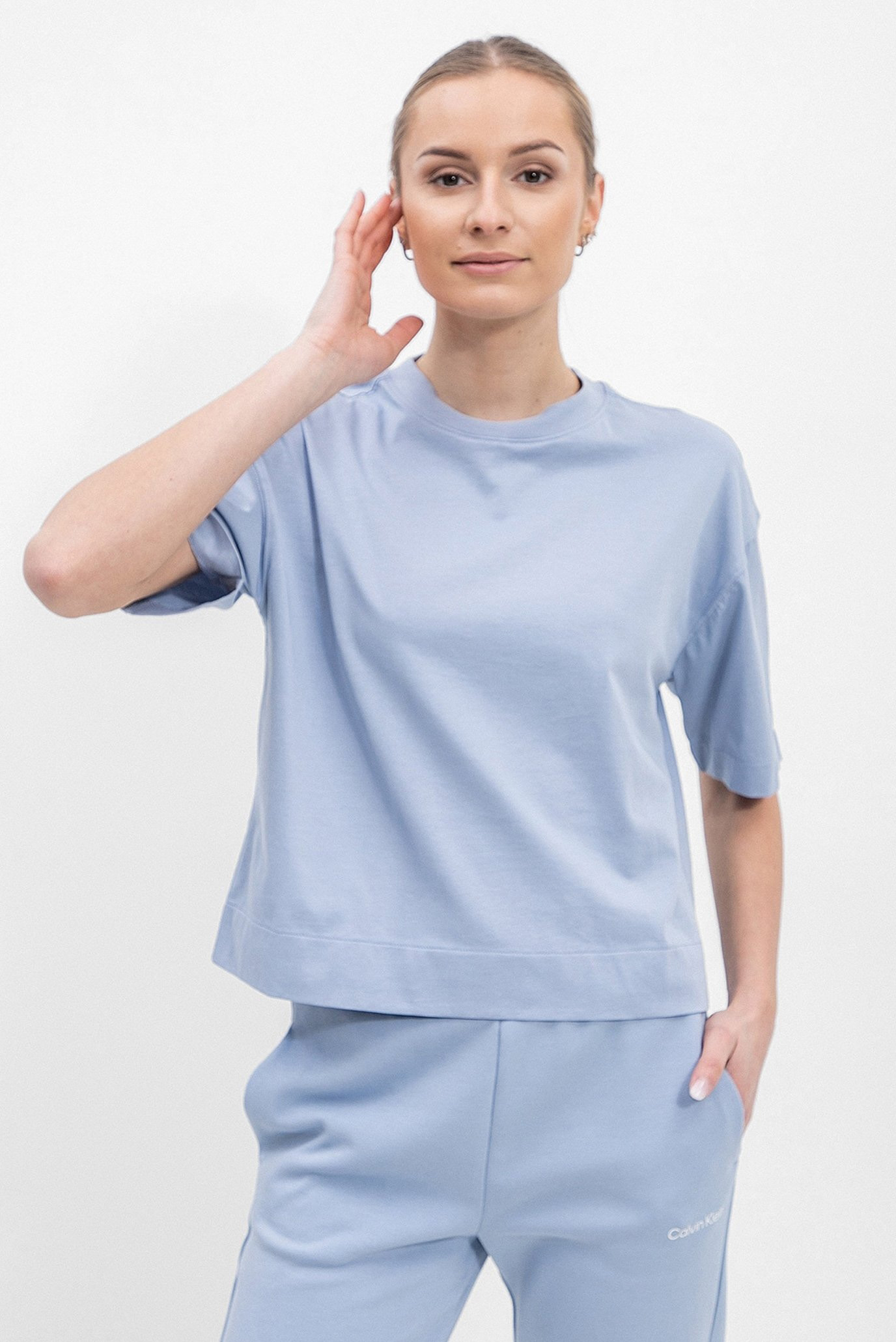 Женская голубая футболка MINIMAL LOGO 5