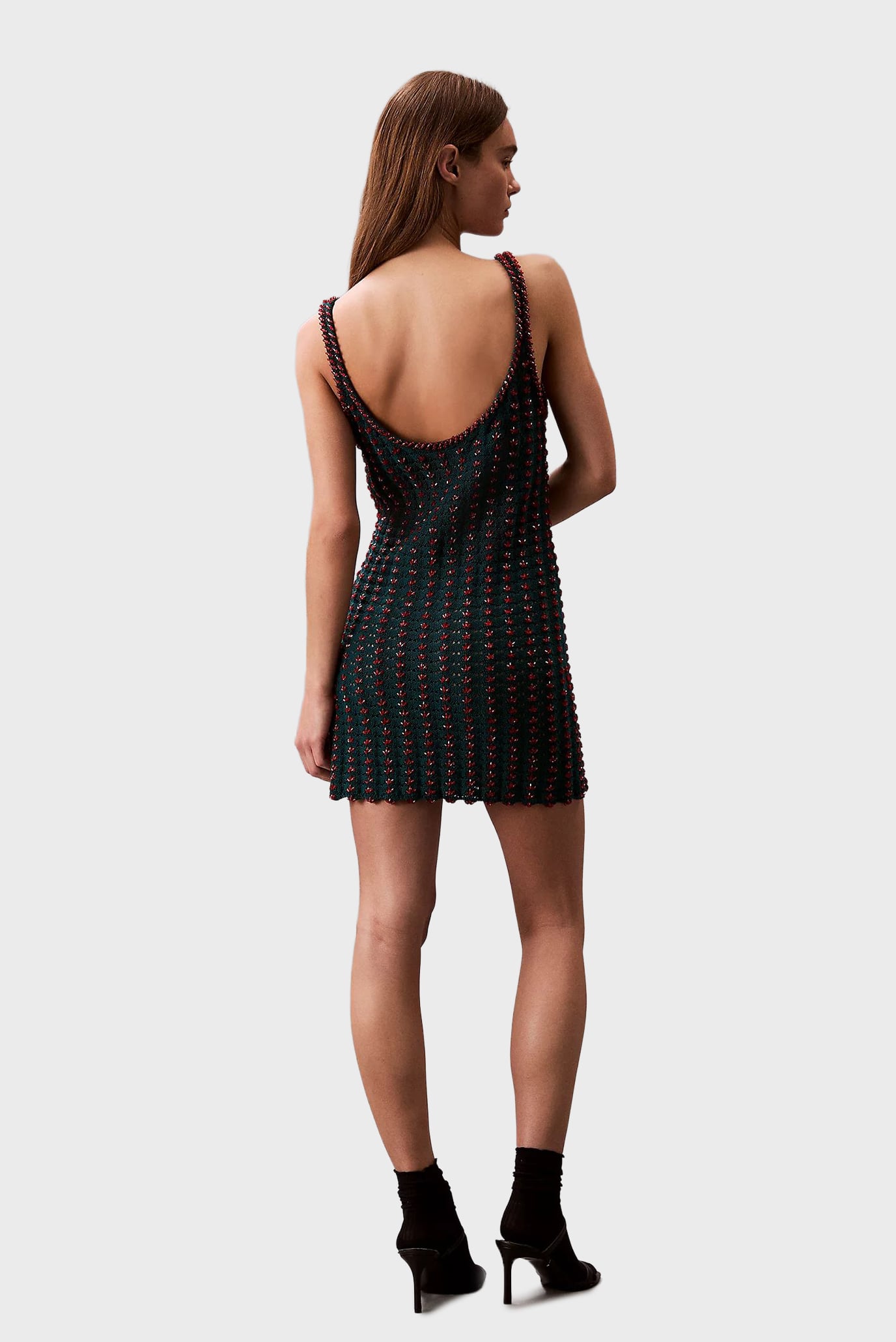 Платье Crochet Beaded Tank Mini Dress 4