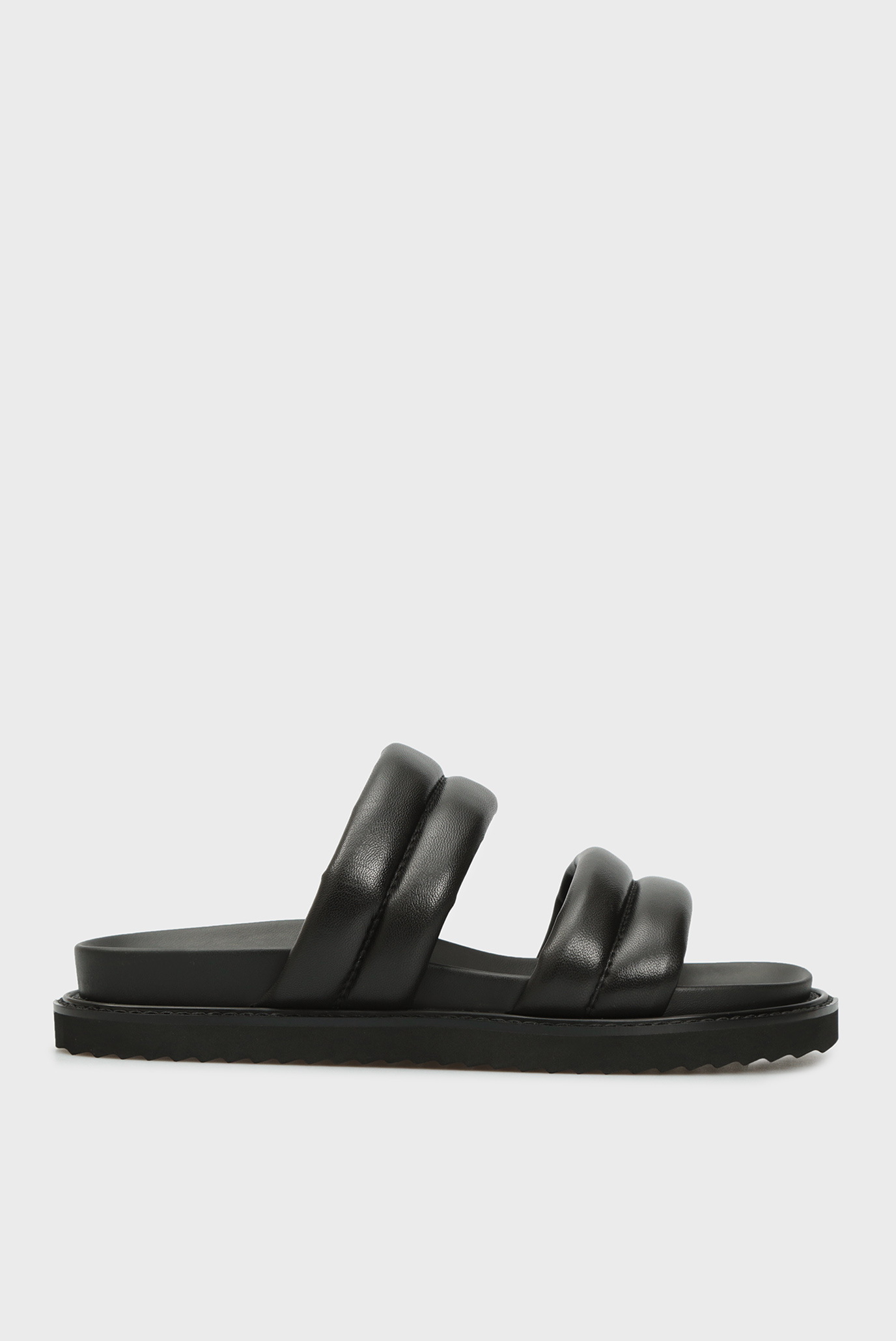 Женские черные кожаные слайдеры Toscana 6