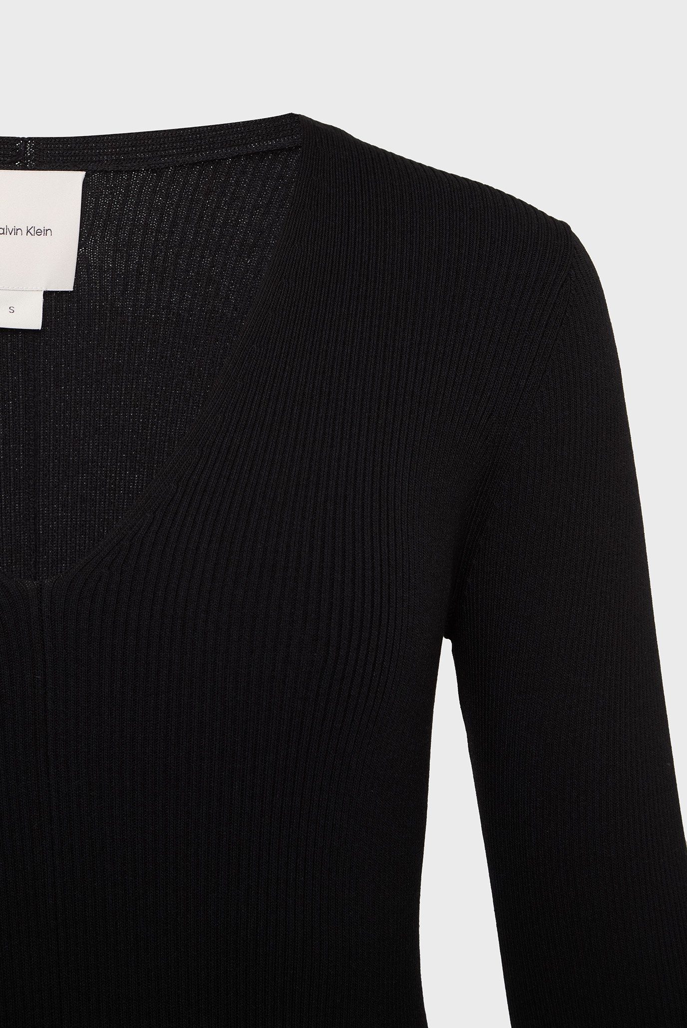 Женское черное платье ICONIC RIB SWEATER DRESS 3