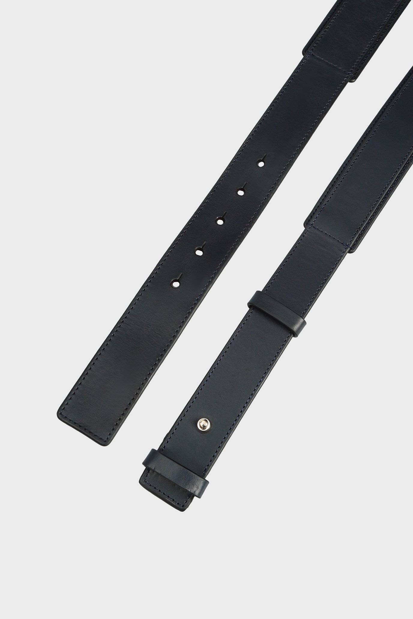 Женский темно-синий кожаный ремень 2