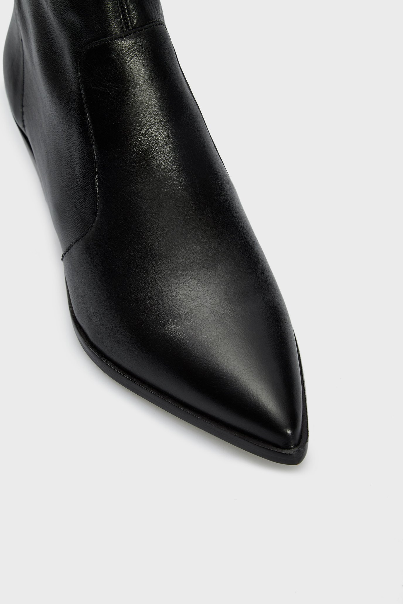 Женские черные кожаные казаки 4