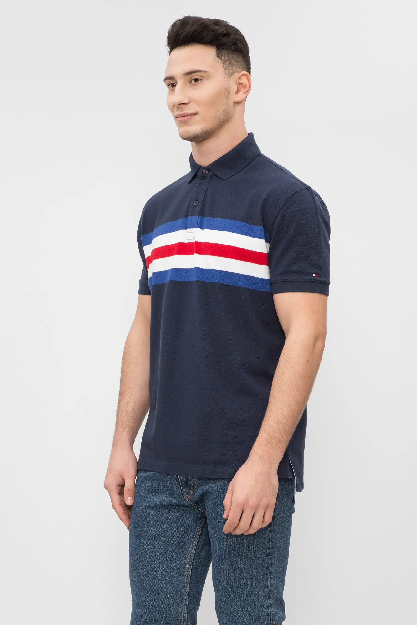 Мужское темно-синее поло 7