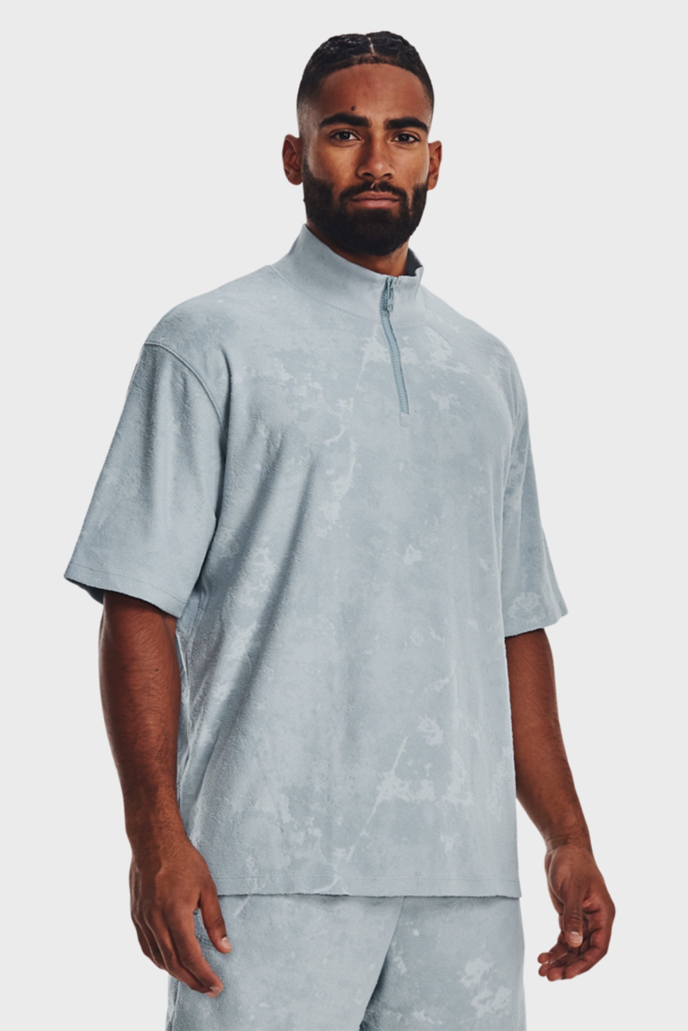 Мужская серая спортивная кофта UA Journey Terry 1 4 Zip 5