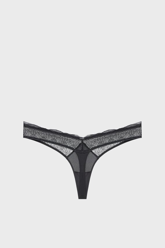 Женские черные трусики THONG