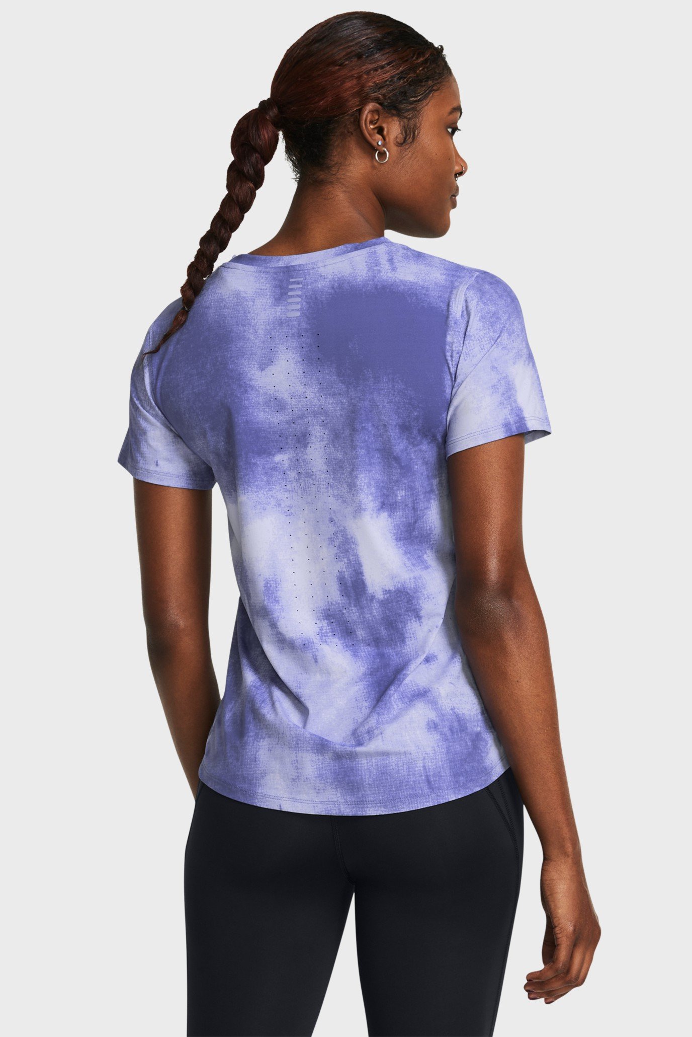 Женская фиолетовая футболка UA Launch Elite Printed SS 2