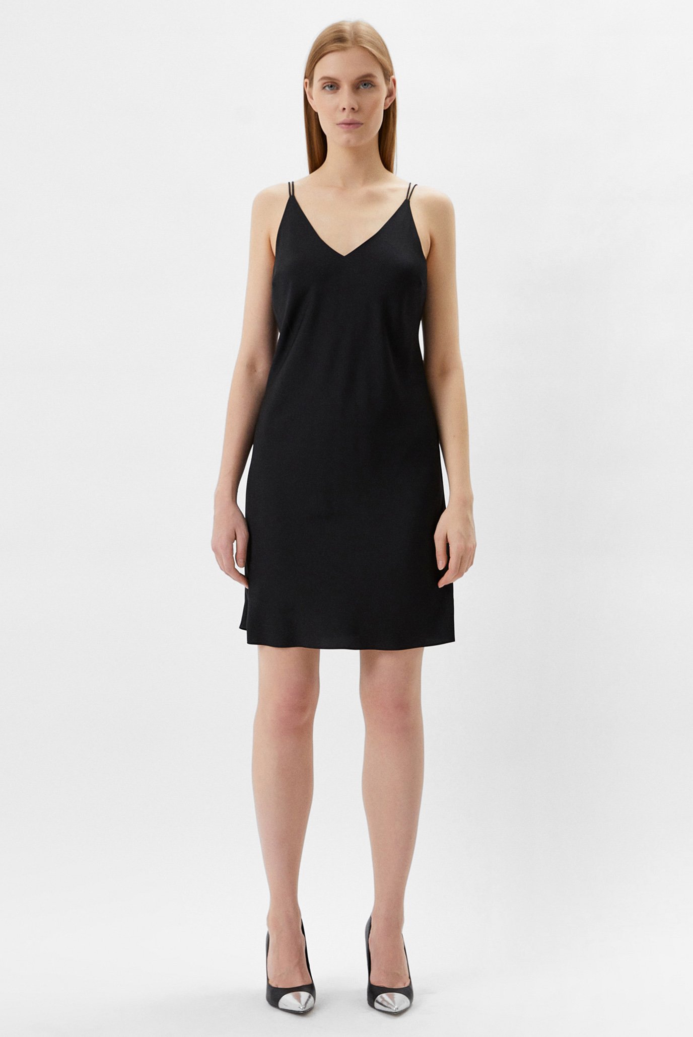 Женское черное платье ICONIC SLIP DRESS 2