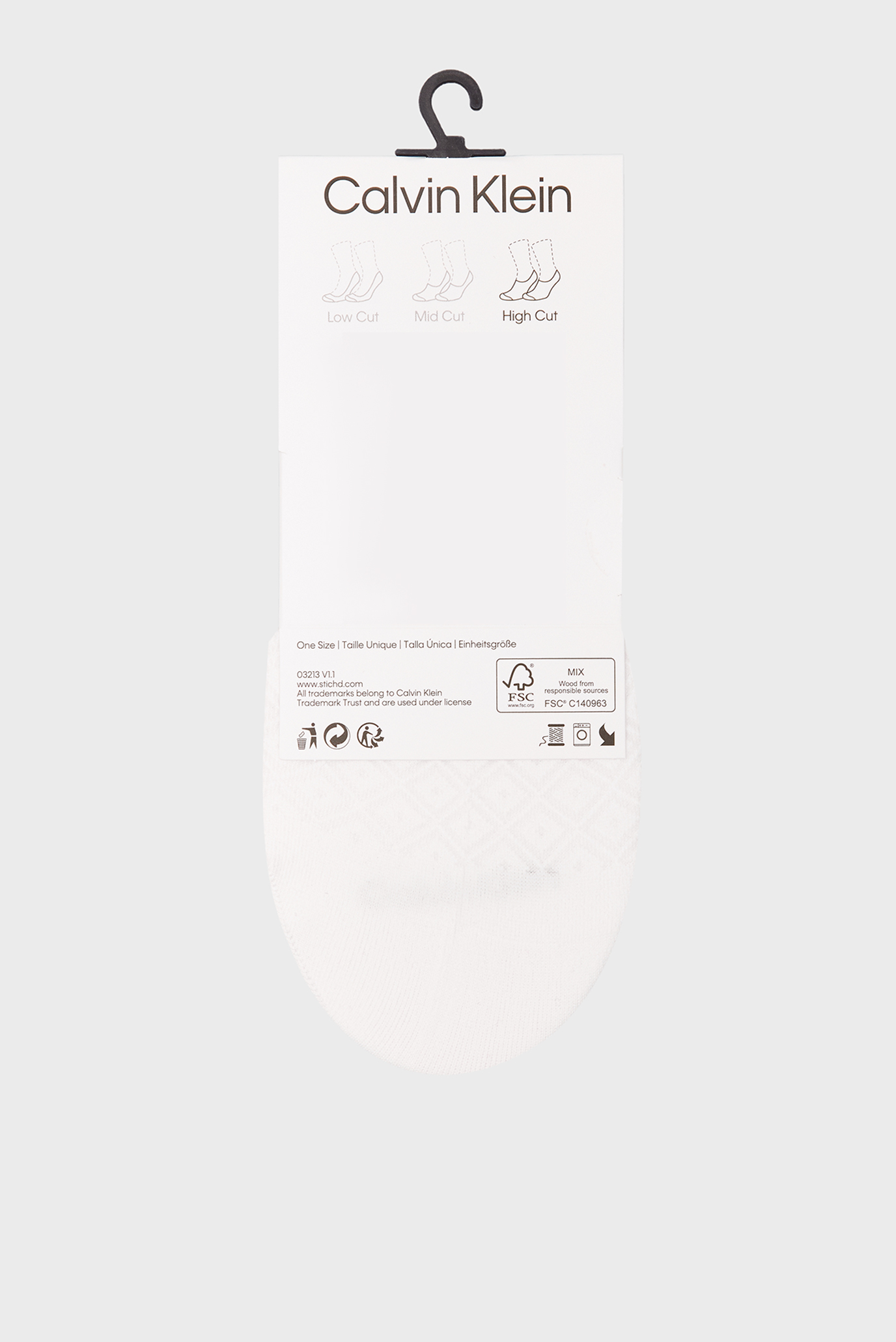 Следы CK WOMEN FOOTIE HIGH CUT 2P DI 3