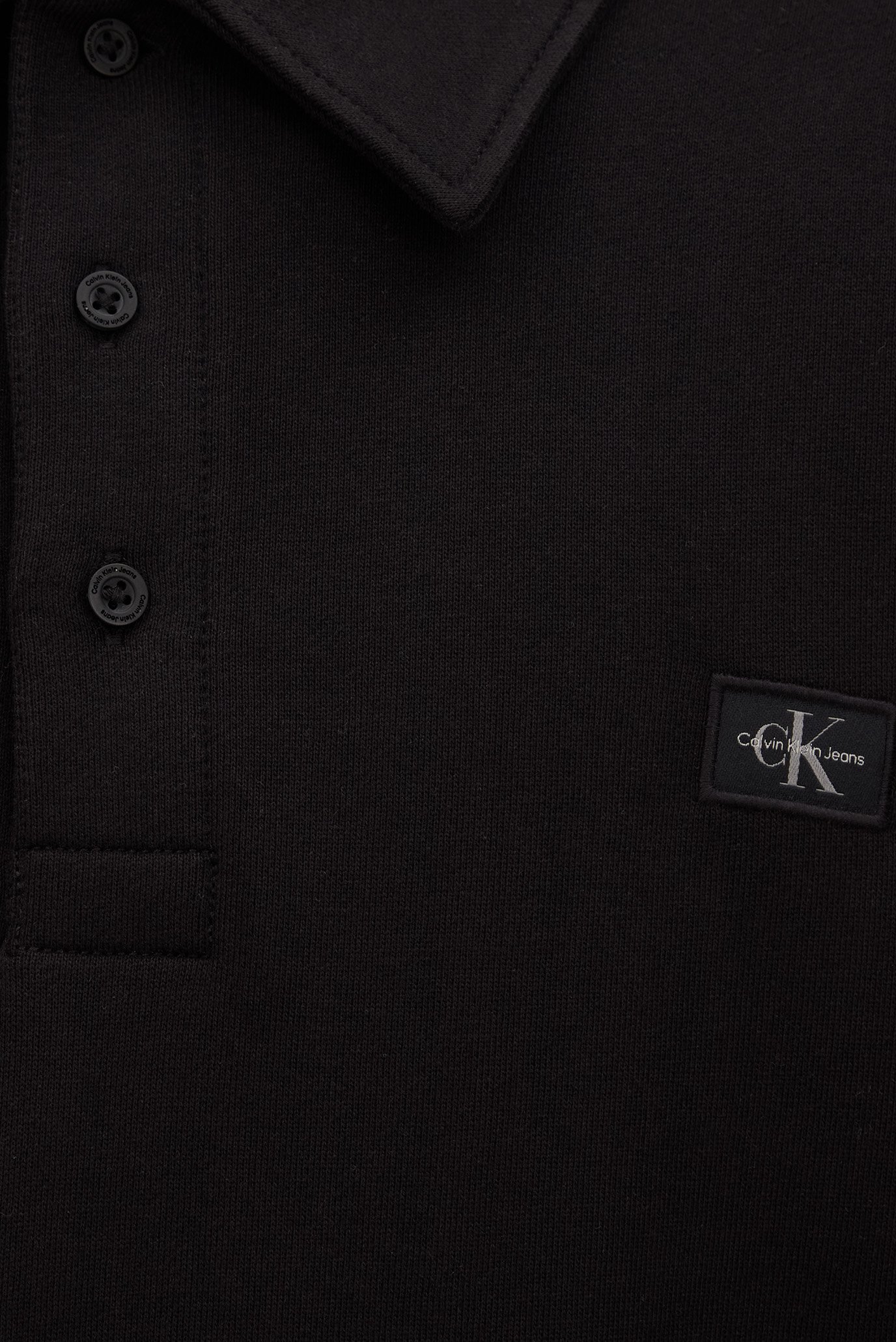 Мужская черная спортивная кофта WOVEN LABEL RELAXED RUGBYCalvin Klein Jeans Мужская черная спортивная кофта WOVEN LABEL RELAXED RUGBY 3