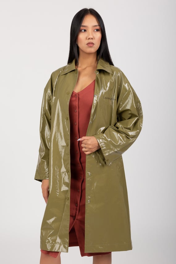 Куртка кожаная COATED LONG JACKET