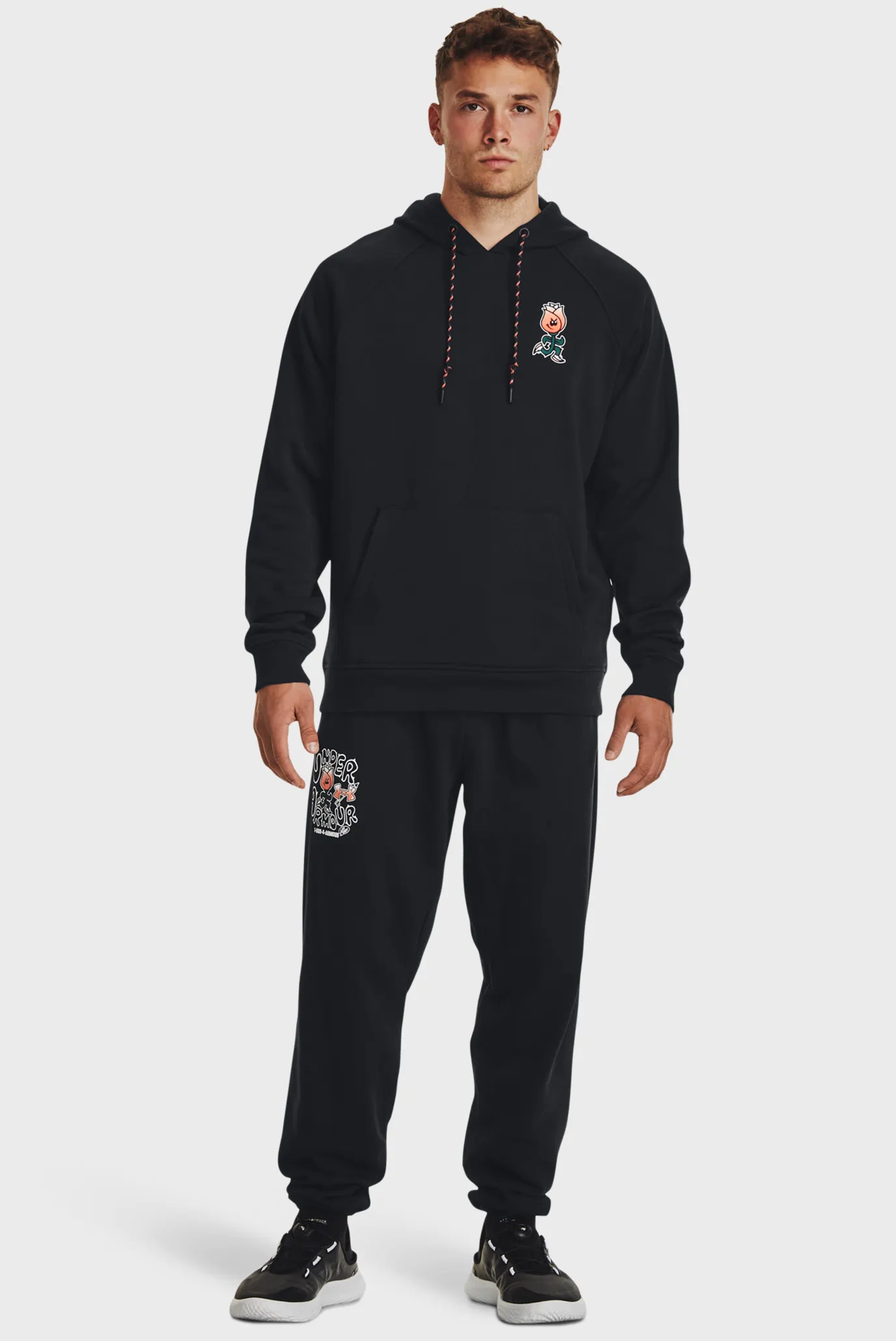 Мужские черные спортивные брюки UA HW Terry Rose Joggers 2