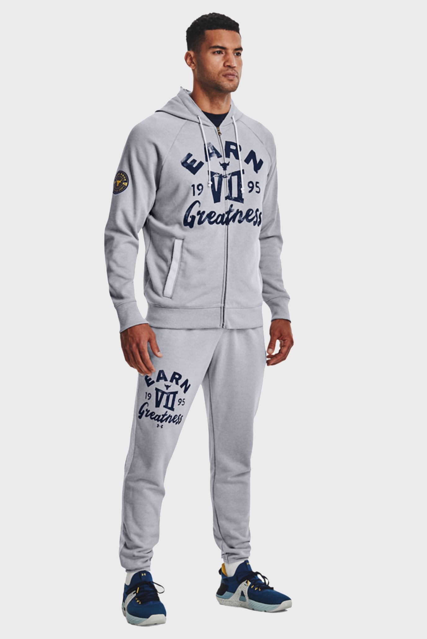 Мужские серые спортивные брюки UA Pjt Rock Hvyt Terry Pnt 6