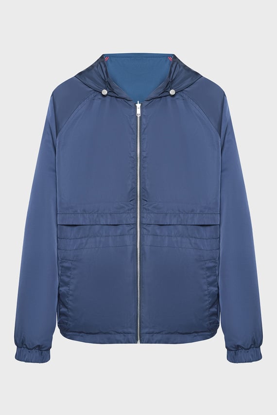 Женская темно-синяя двусторонняя ветровка с узором CHAIN PRINT REV WINDBREAKER