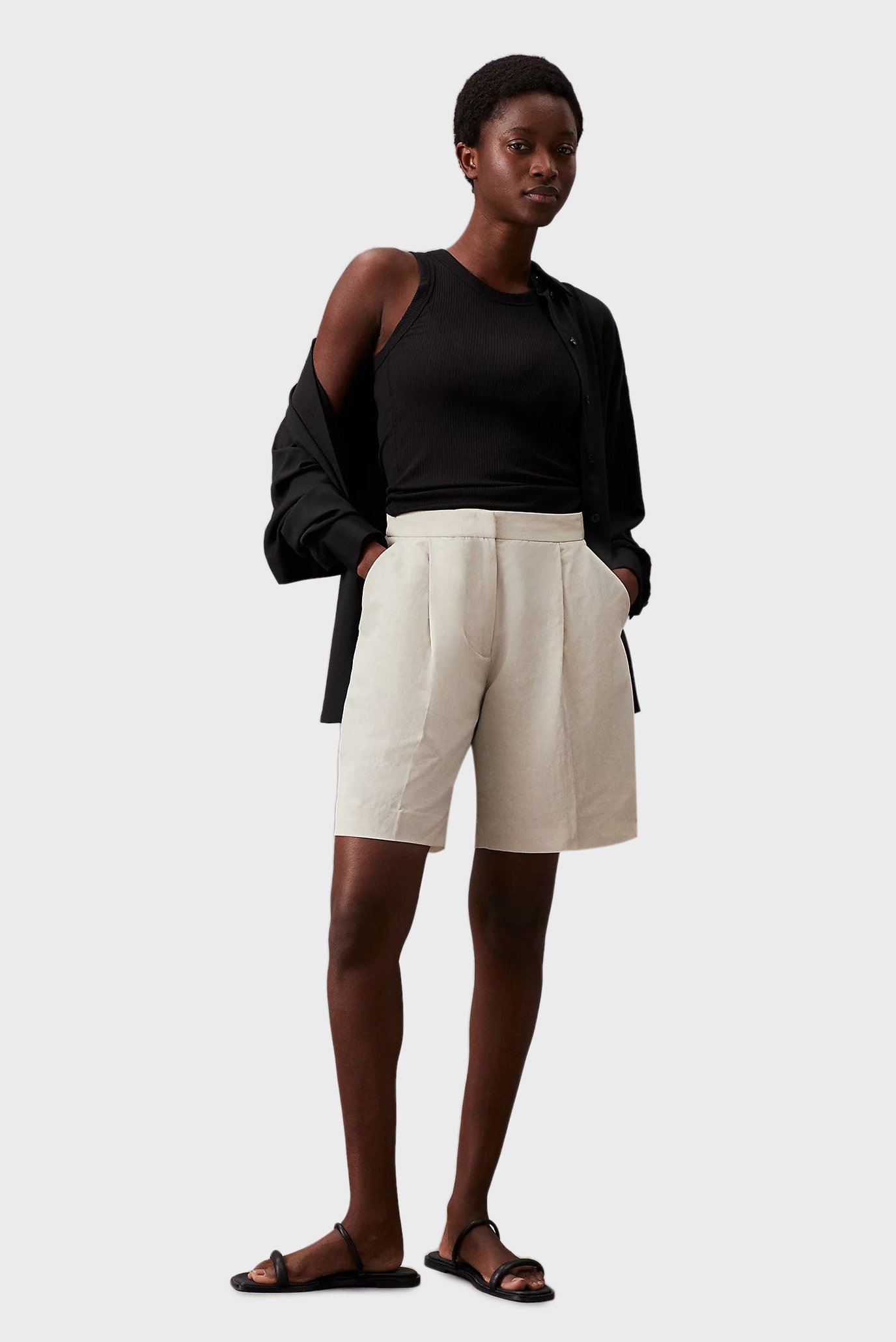 Шорты/LINEN TAILORED SHORTS 4