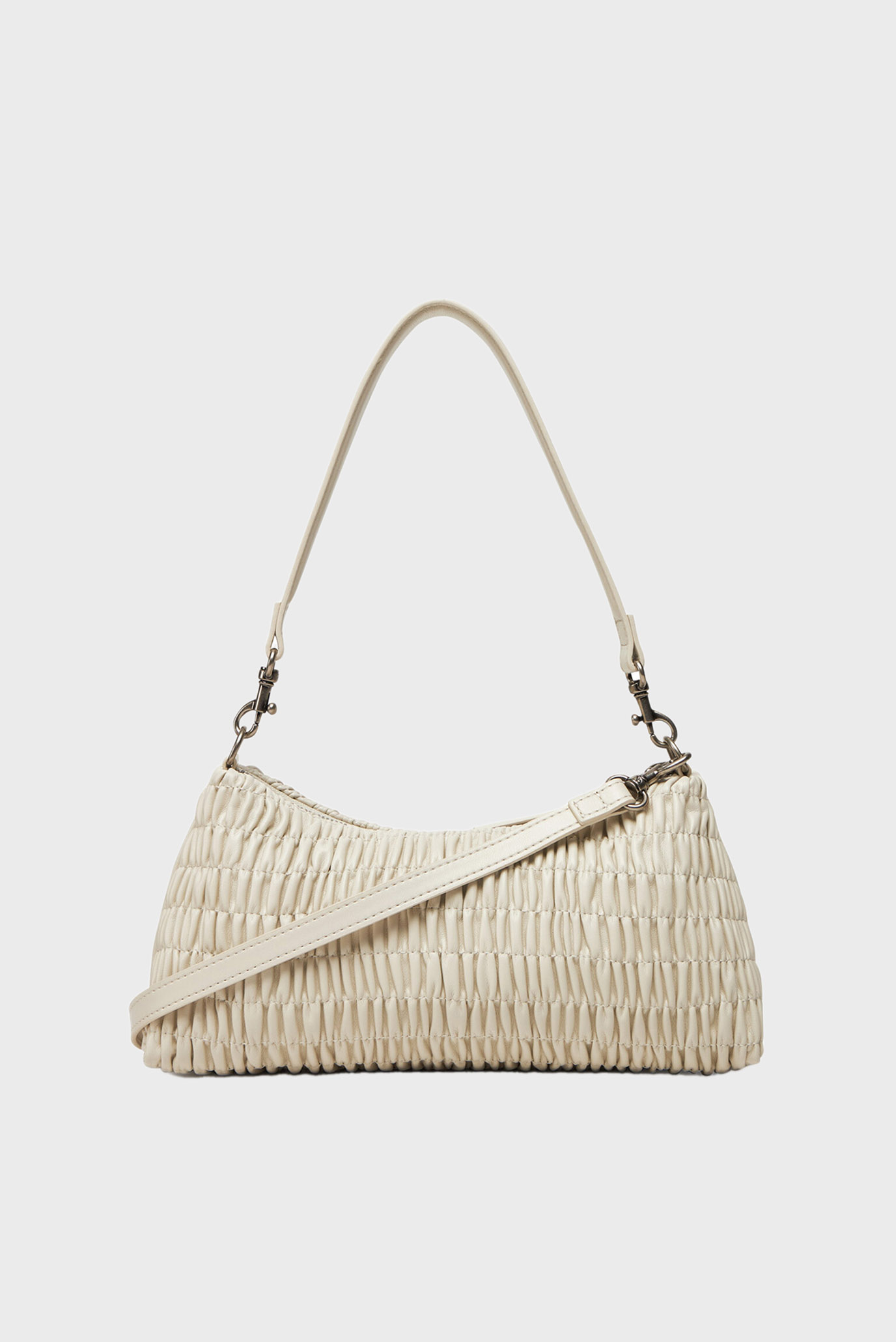 Женская белая сумка RUCHED DROP SHOULDER BAG 3