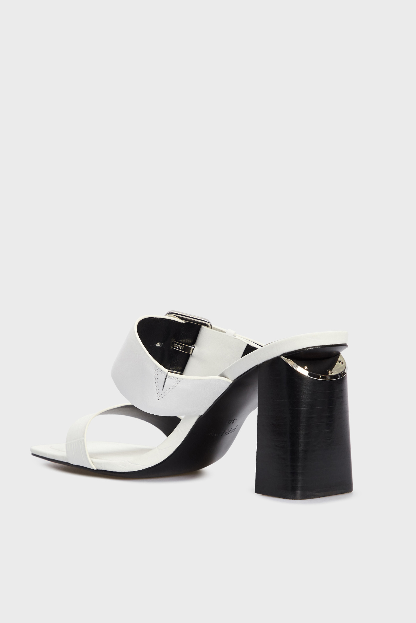 Женские белые кожаные мюли Ibbi 5